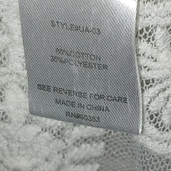 Rebellion White Lacy Duster Cardigan Beach Cover up Size S - Picture 5 of 9